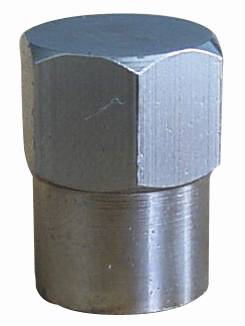 H.P. VALVE CAP HEX NICKEL PLATED}